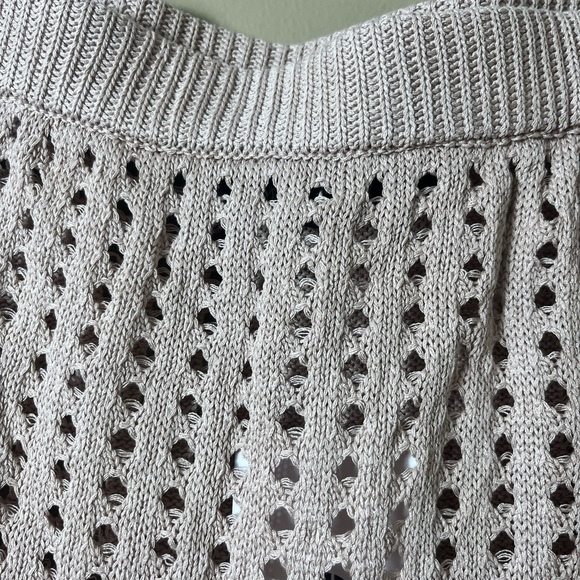 NWT Beige Mauve Knit Crochet Swimsuit Cover-Up Skirt Size Medium Boho Beachwear - Picture 7 of 9